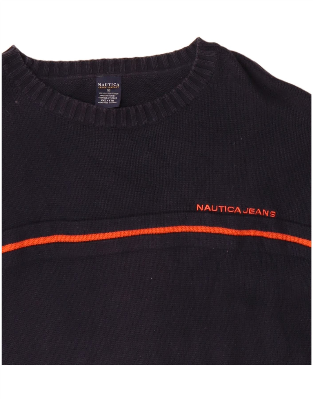 NAUTICA Mens Crew Neck Jumper Sweater 2XL Navy Blue Cotton