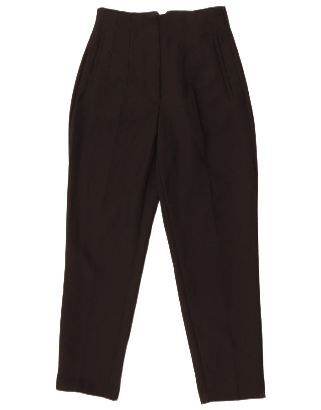 Zara Damen-Anzughose mit hoher Taille, schmal, Größe S, W26, L26, Schwarz, Polyester