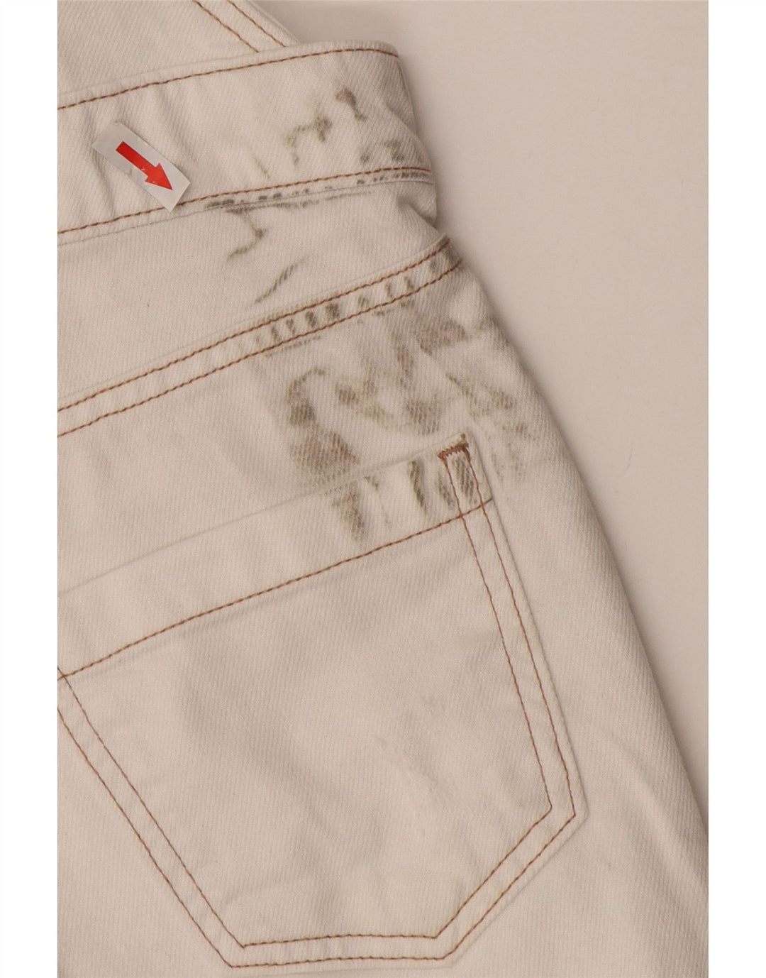 White Stuff Damen Latzhose Shorts UK 8 Small W30 Weiße Baumwolle