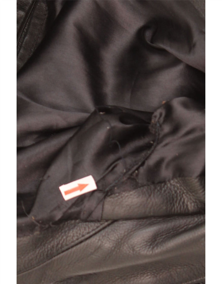 Vintage Herren Biker Lederjacke UK 38 Mittelschwarzes Leder