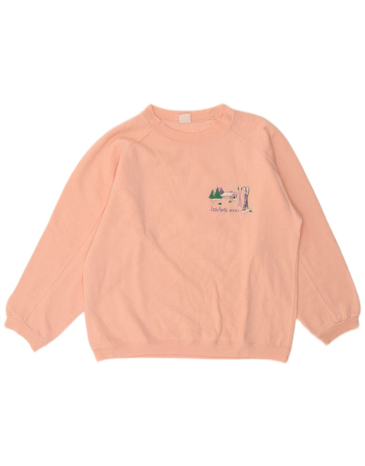 Vintage Damen Sweatshirt Pullover UK 14 Mittelrosa
