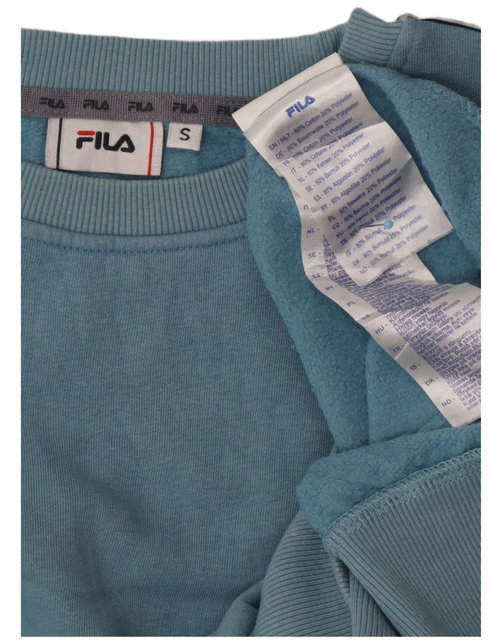 FILA Herren-Sweatshirt mit Grafik, klein, blau, Colourblock-Baumwolle