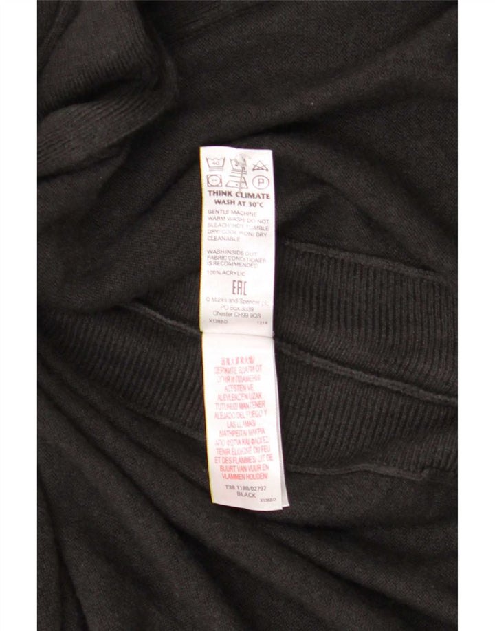 Marks & Spencer Damen Longline-Cardigan-Pullover UK 14 Medium Schwarz
