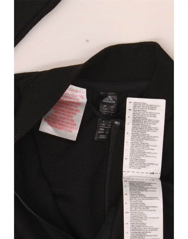 Adidas Jungen-Trainingsanzug-Top-Jacke, 7–8 Jahre, schwarzes Colourblock-Polyester