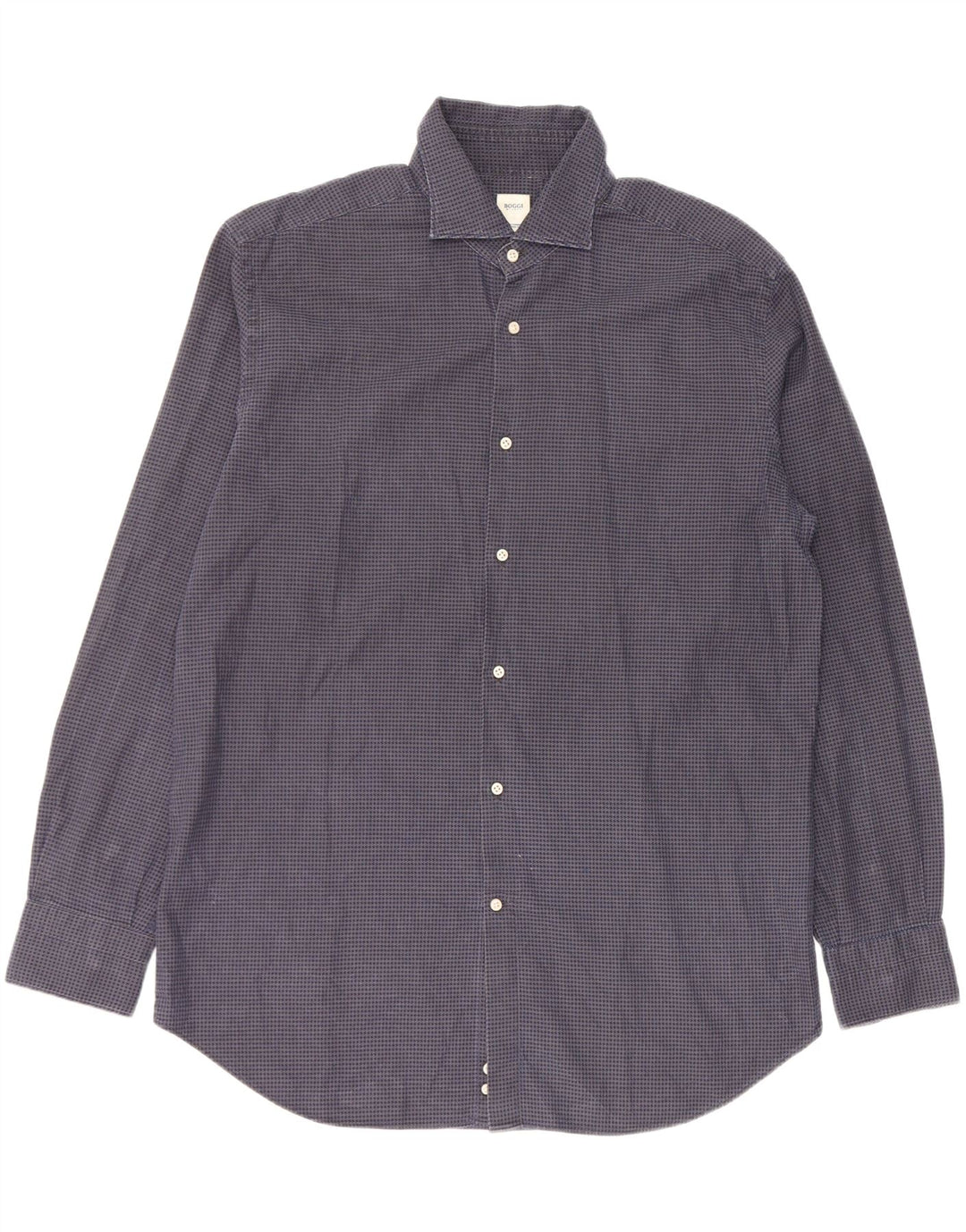 BOOGIE Herren Milano Custom Fit Hemd 2XL Marineblau Hahnentritt Baumwolle