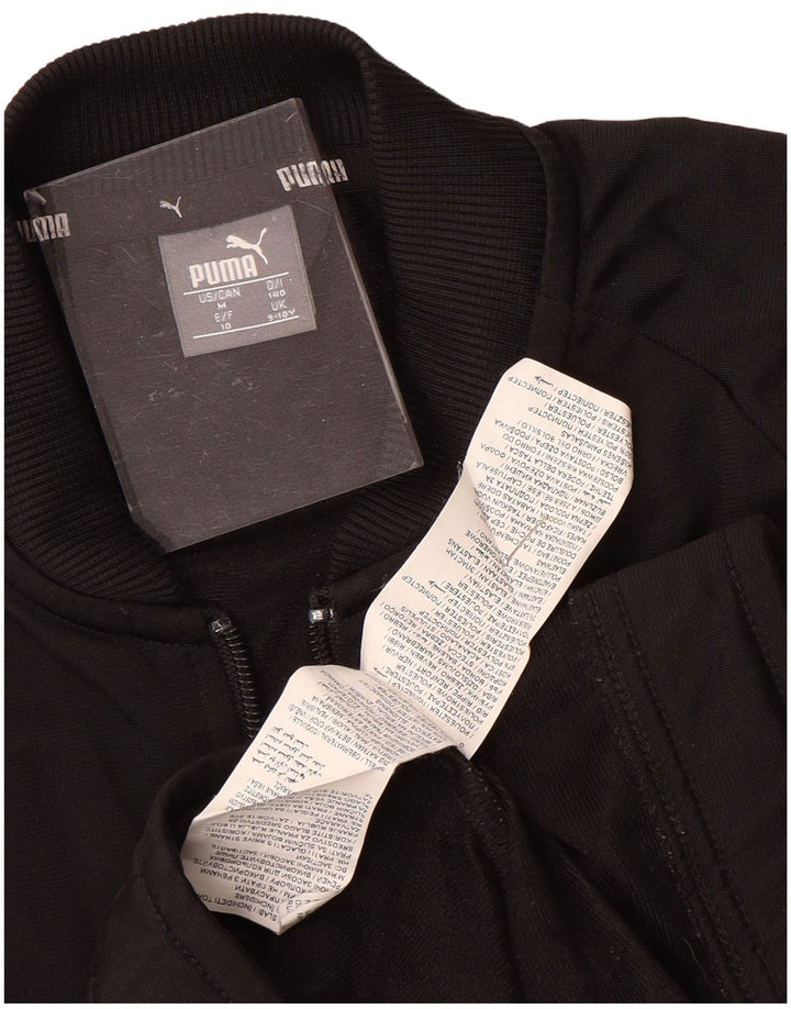 PUMA Jungen-Trainingsanzug-Top-Jacke, 9–10 Jahre, schwarzes Farbblock-Polyester