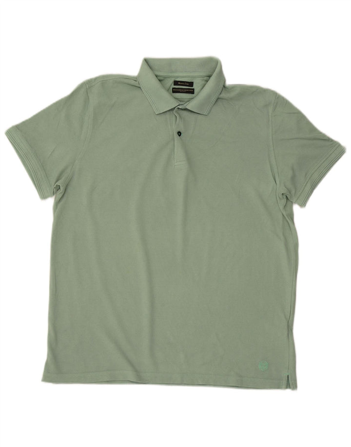 MASSIMO DUTTI Herren Poloshirt Große grüne Baumwolle