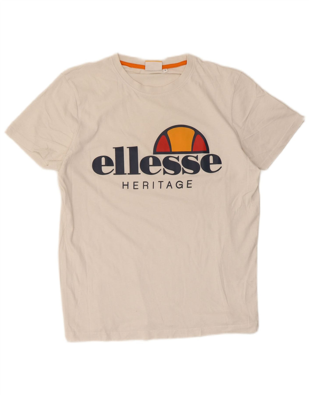 Ellesse Herren Heritage Graphic T-Shirt Top Small aus weißer Baumwolle