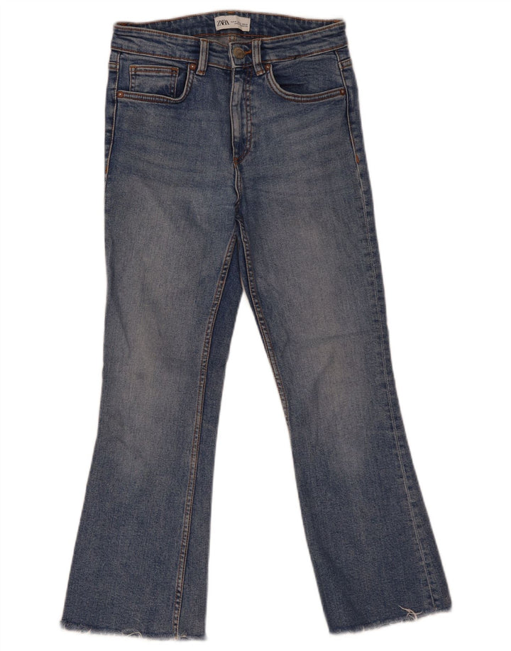Zara Damen Schlagjeans EU 38 Small W28 L25 Blaue Baumwolle