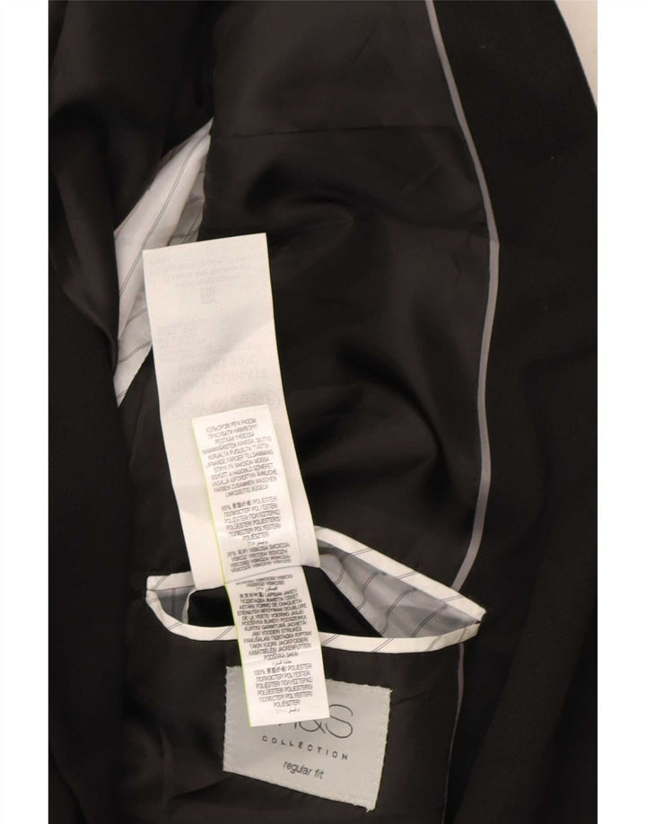 Marks & Spencer Herren-Blazer mit 2 Knöpfen, reguläre Passform, UK 38, mittelschwarz
