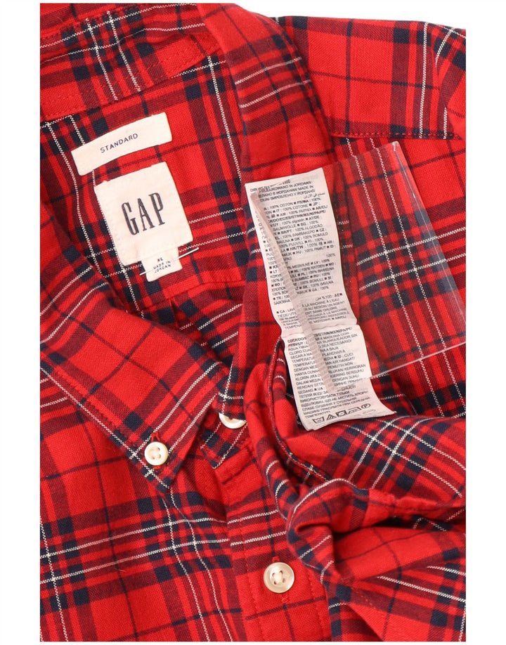 GAP Herren-Flanellhemd mit Standard-Passform, XL, rot kariert, Baumwolle