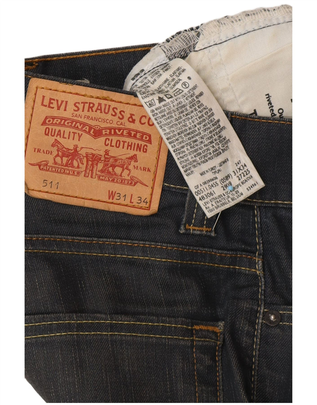 LEVI'S Herren 511 Slim Jeans W31 L28 Marineblaue Baumwolle