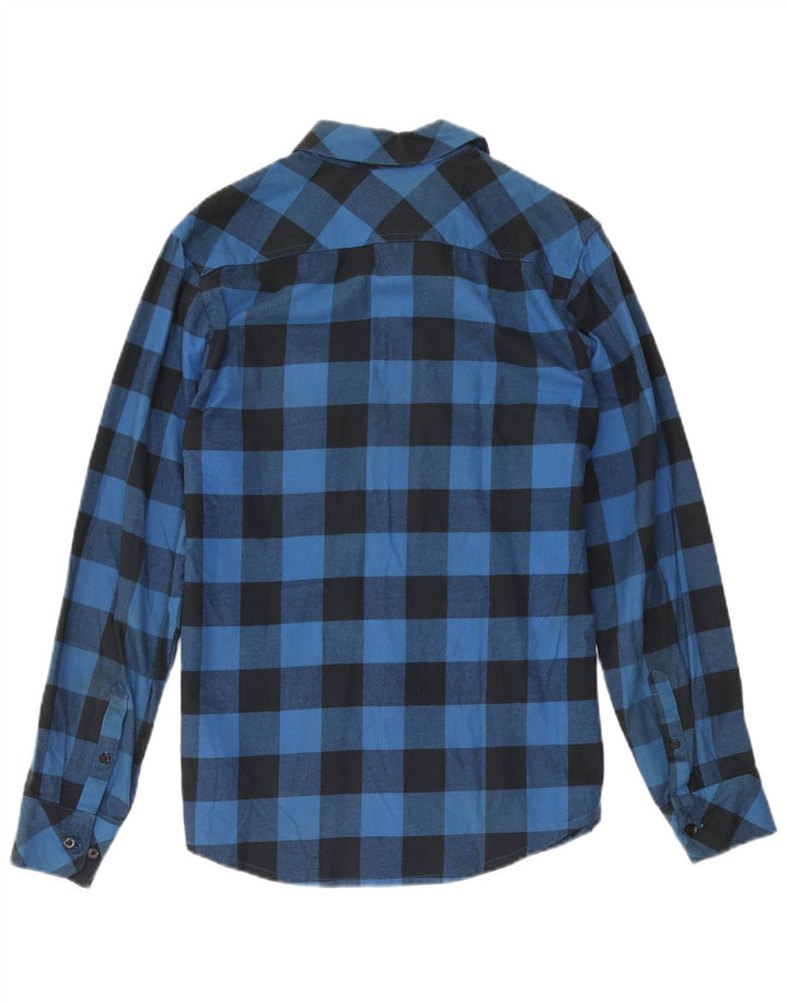 Adidas Herren Flanellhemd Small Blue Gingham Cotton