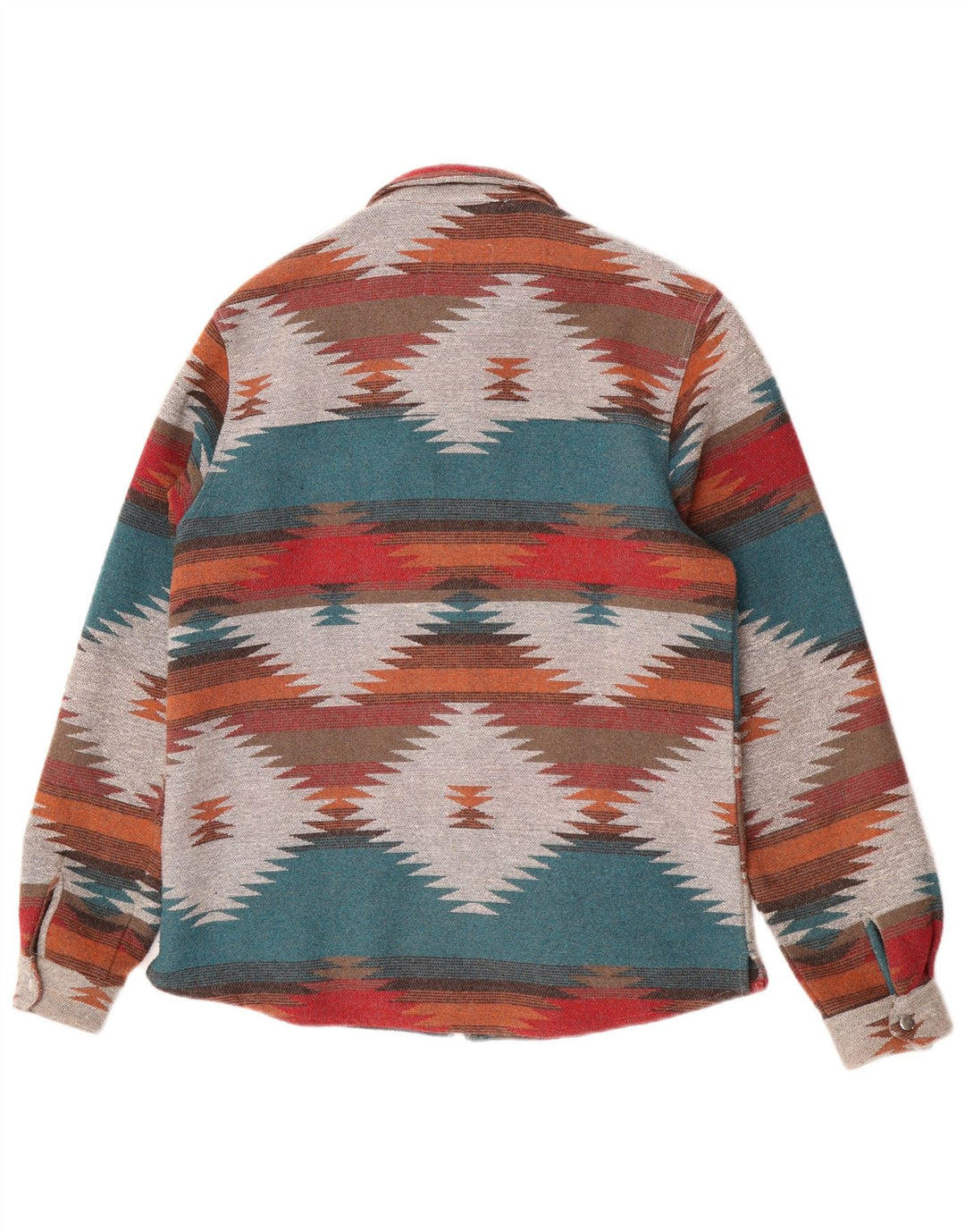 Vintage Damen Overshirt Shirt UK 18 XL Mehrfarbiges geometrisches Polyester