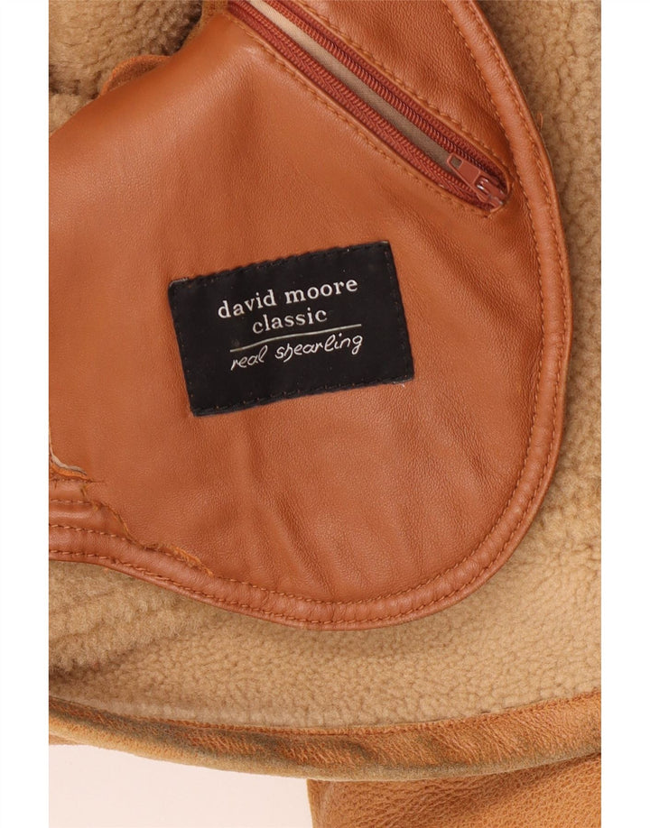 David Moore Herren-Lammfelljacke, EU 50, großes braunes Lammfell
