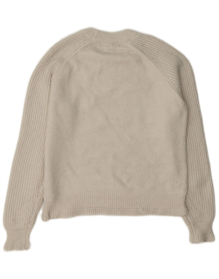Marks & Spencer Damen-Pullover, übergroß, Rundhalsausschnitt, Gr. 10, Größe S, Weiß