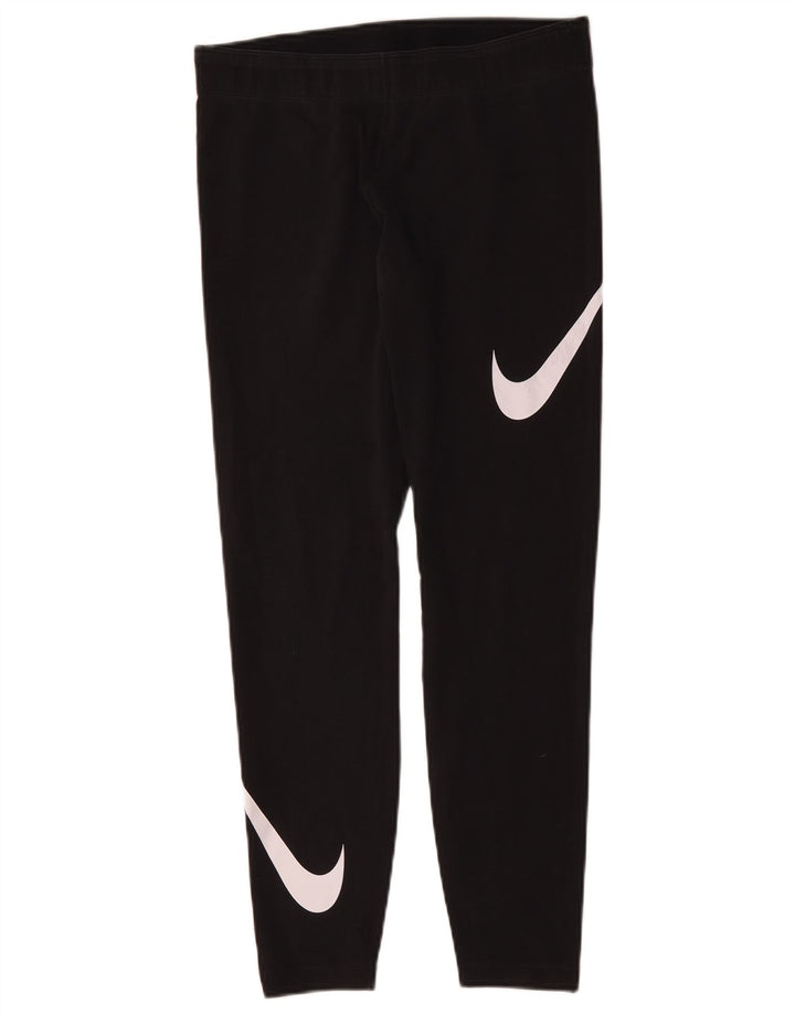 Nike Womens Graphic Leggings UK 14 Large Schwarz Polyester