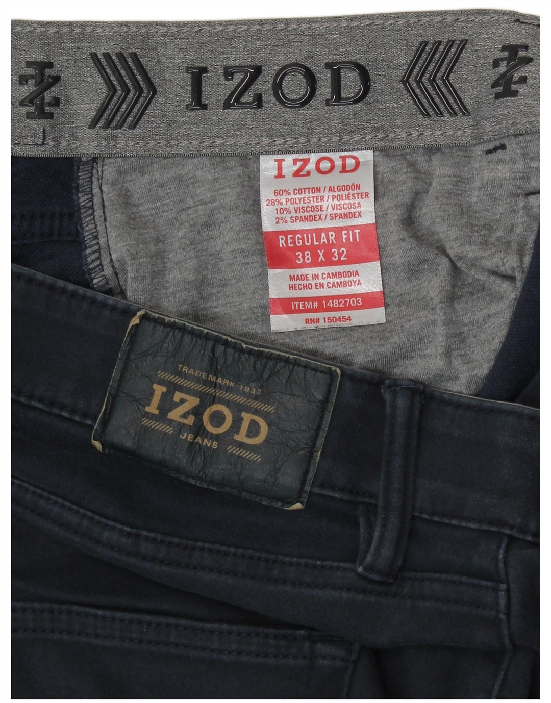 Izod Herren-Freizeithose mit normaler Passform, W38, L29, Marineblau
