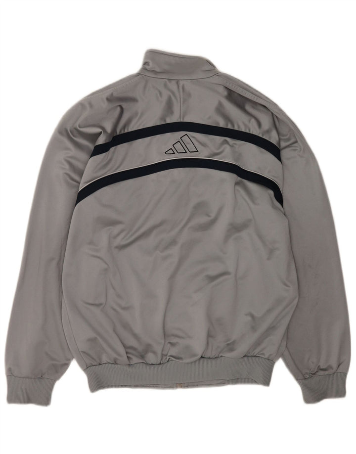 Adidas Herren-Trainingsanzug mit grafischem Oberteil, großes graues Farbblock-Polyester