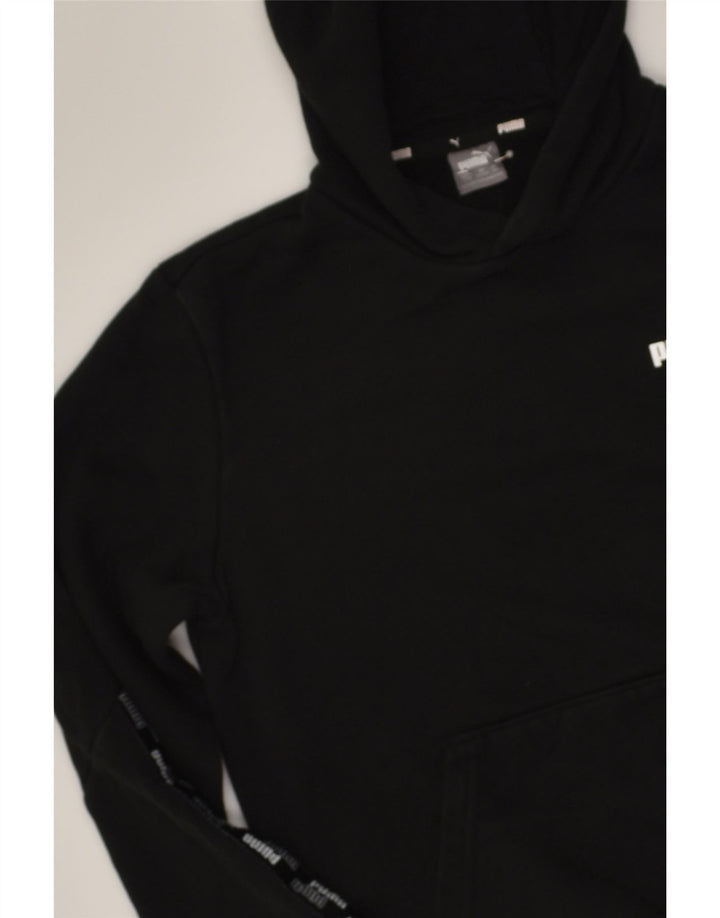 PUMA Boys Graphic Hoodie Jumper 13-14 Years Black Cotton | Vintage Puma | Thrift | Second-Hand Puma | Used Clothing | Messina Hembry 