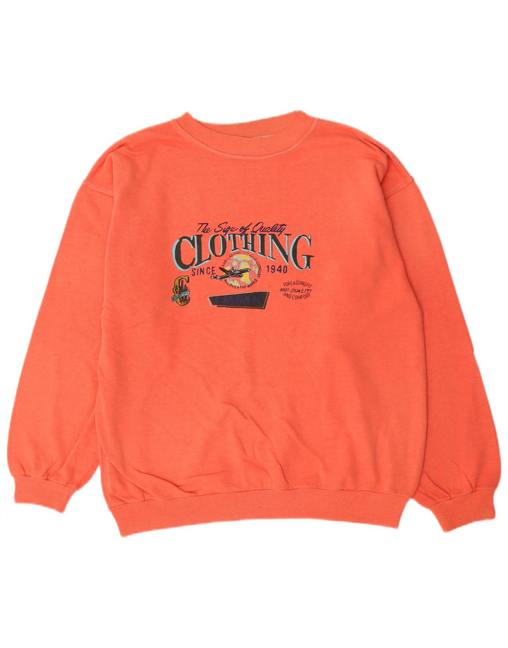 Vingar Herren-Sweatshirt mit Grafik, groß, orange, Baumwolle