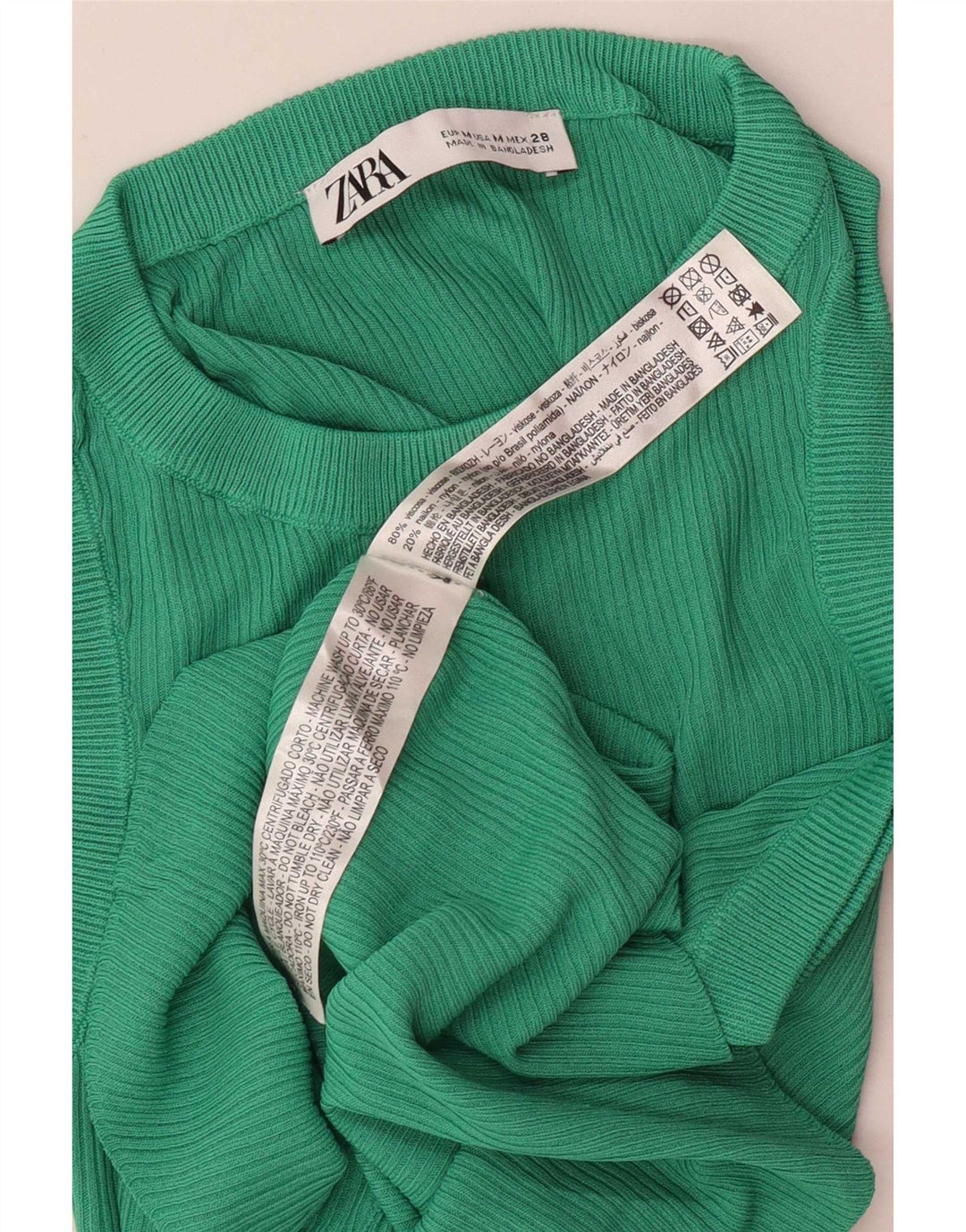 Zara Damen Weste Top UK 12 Mittelgrüne Viskose