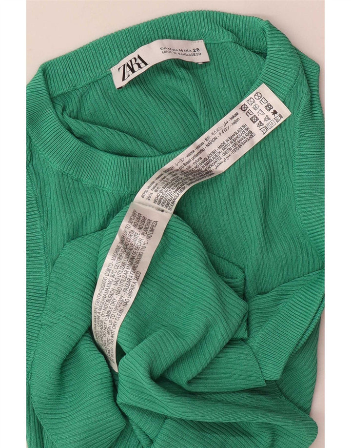 Zara Damen Weste Top UK 12 Mittelgrüne Viskose