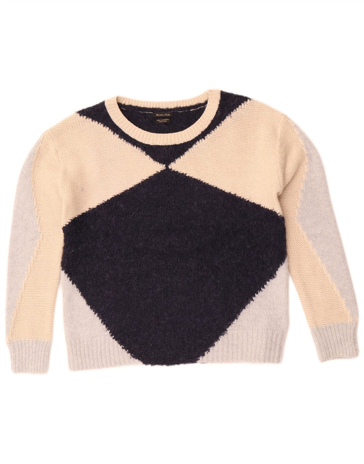 Massimo Dutti Damen-Pullover mit U-Boot-Ausschnitt, Gr. 10, Größe S, mehrfarbig