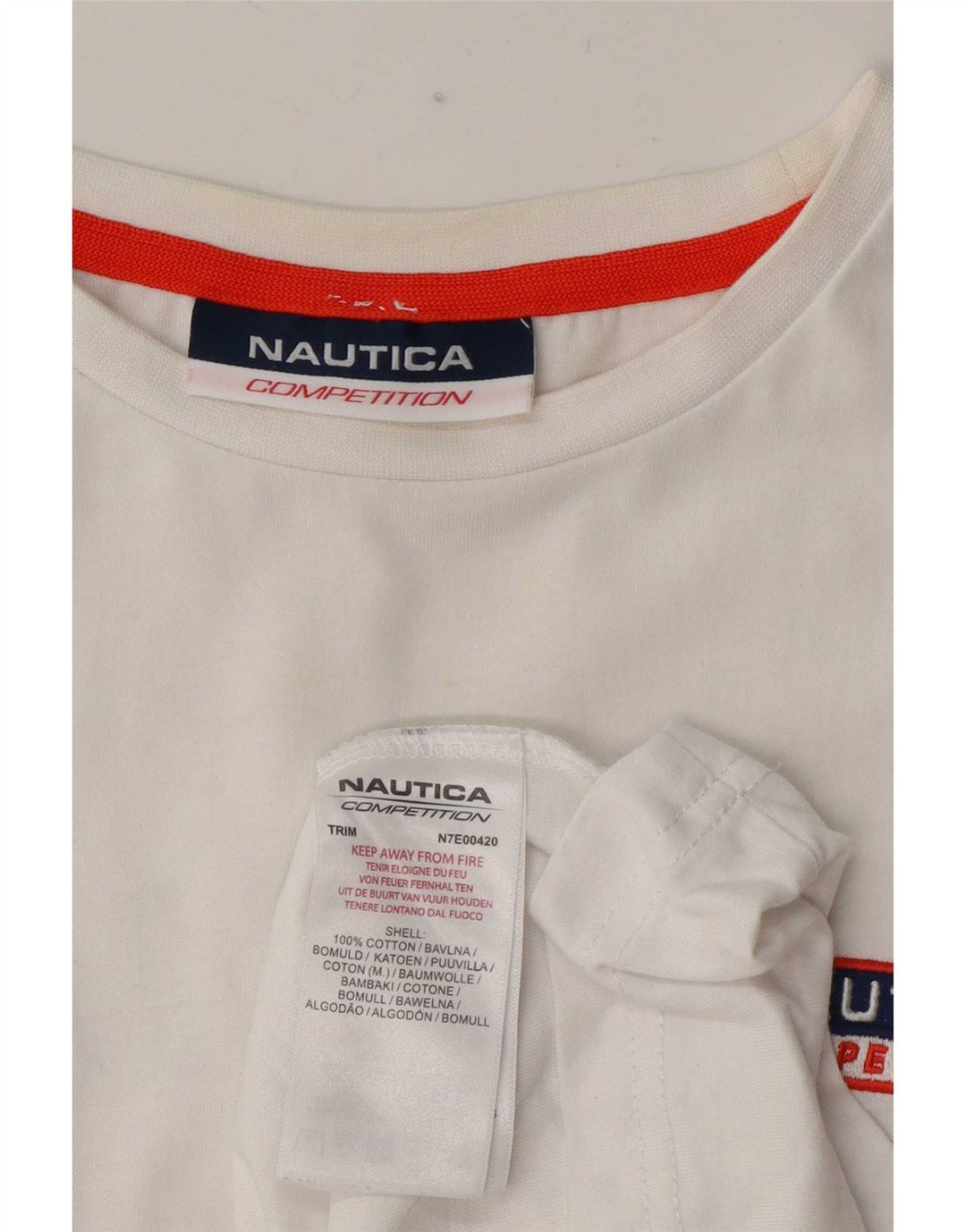 Nautica Herren-T-Shirt mit Grafik, Größe L, aus weißer Baumwolle