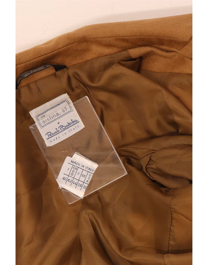 Renato Balestra Damen 3-Knopf-Blazerjacke IT 46 Große braune Wolle