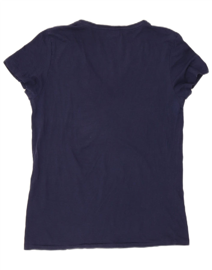 RALPH LAUREN Damen T-Shirt Top UK 12 Medium Marineblau Baumwolle