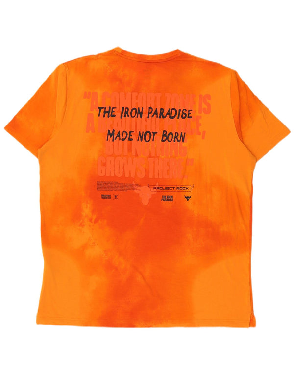 Under Armour Herren Grafik T-Shirt Top XL Orange Tie Dye Baumwolle