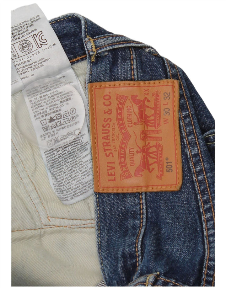 Levi's Herren 501 Straight Jeans W30 L28 Marineblau Baumwolle