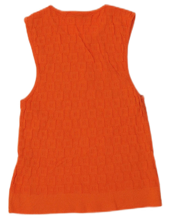 Zara Damen Crop Vest Top UK 8 Small Orange Viskose