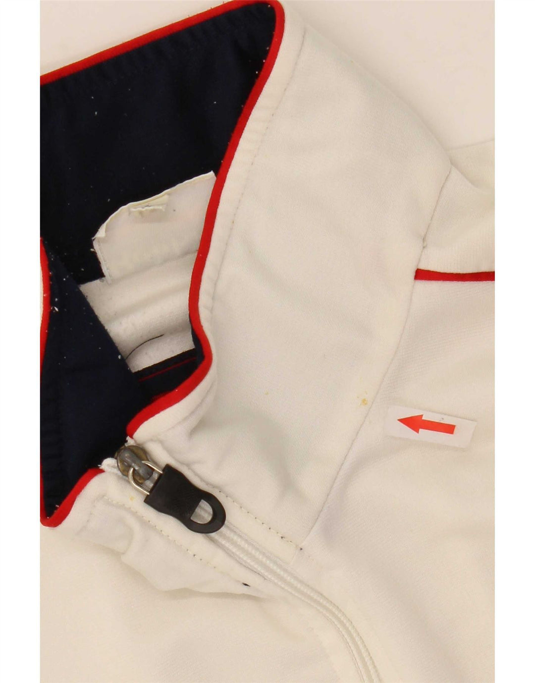 Reebok Herren-Trainingsanzug-Top-Jacke, großes weißes Farbblock-Polyester