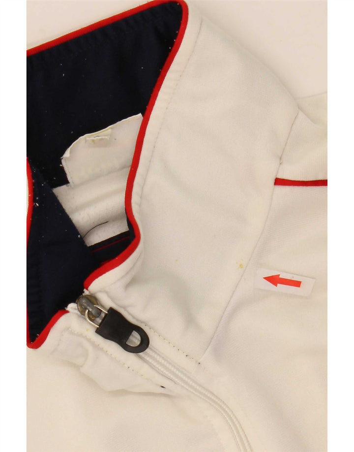 Reebok Herren-Trainingsanzug-Top-Jacke, großes weißes Farbblock-Polyester