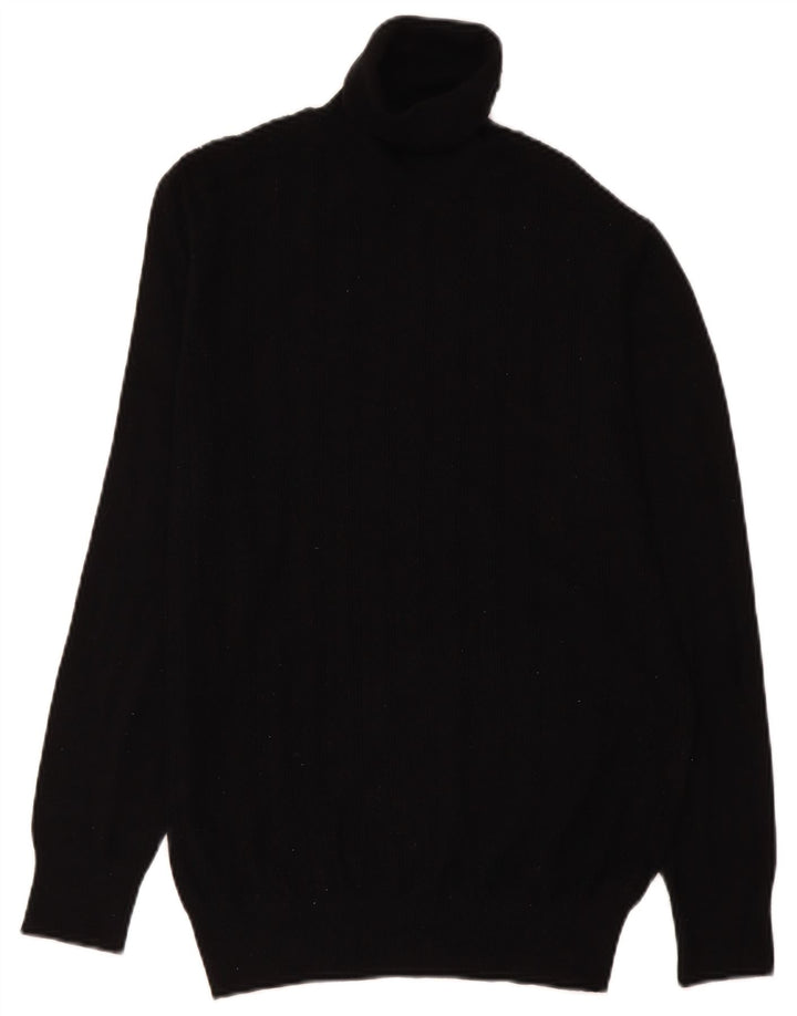 Rollkragenpullover für Herren von Zara, mittelschwarze Viskose