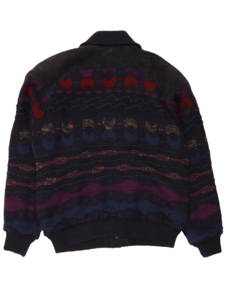 C&A Herren-Cardigan, Größe 48/50, Mittelmarineblau, gestreift, Acryl