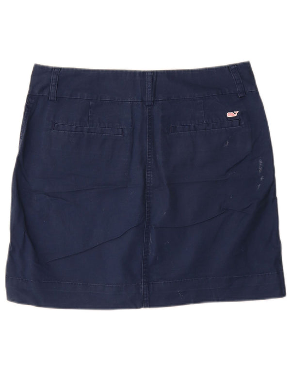Vineyard Vines Damen Minirock US 4 Small W30 Marineblaue Baumwolle