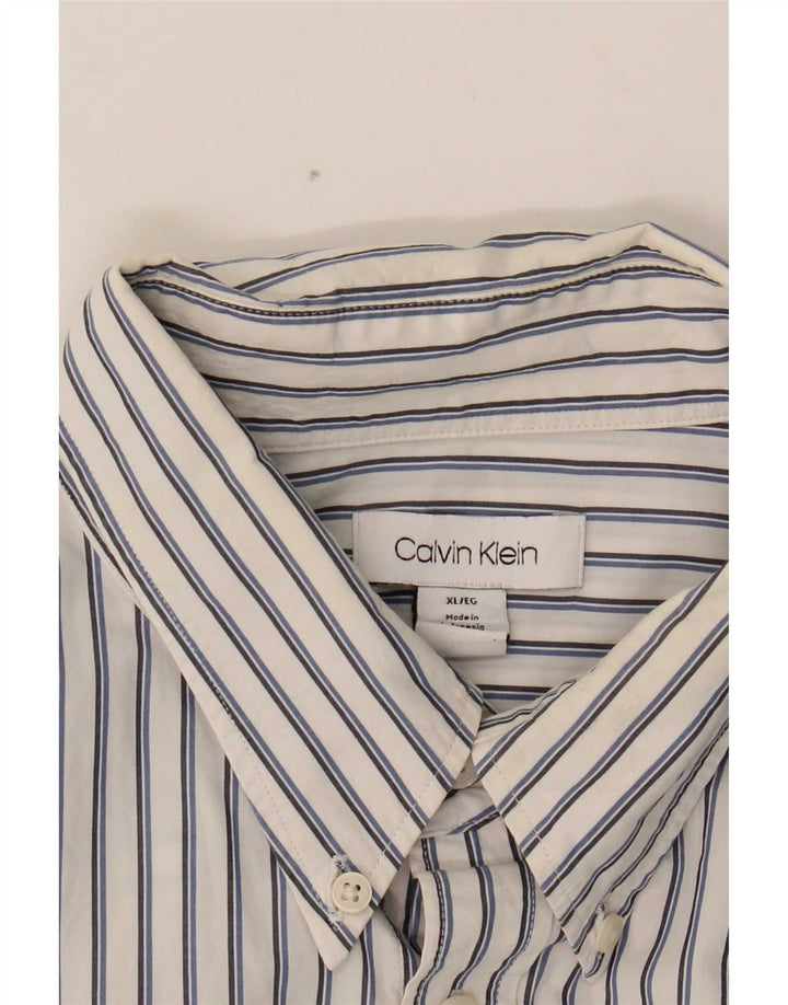 Calvin Klein Herrenhemd XL Weißer Nadelstreifen