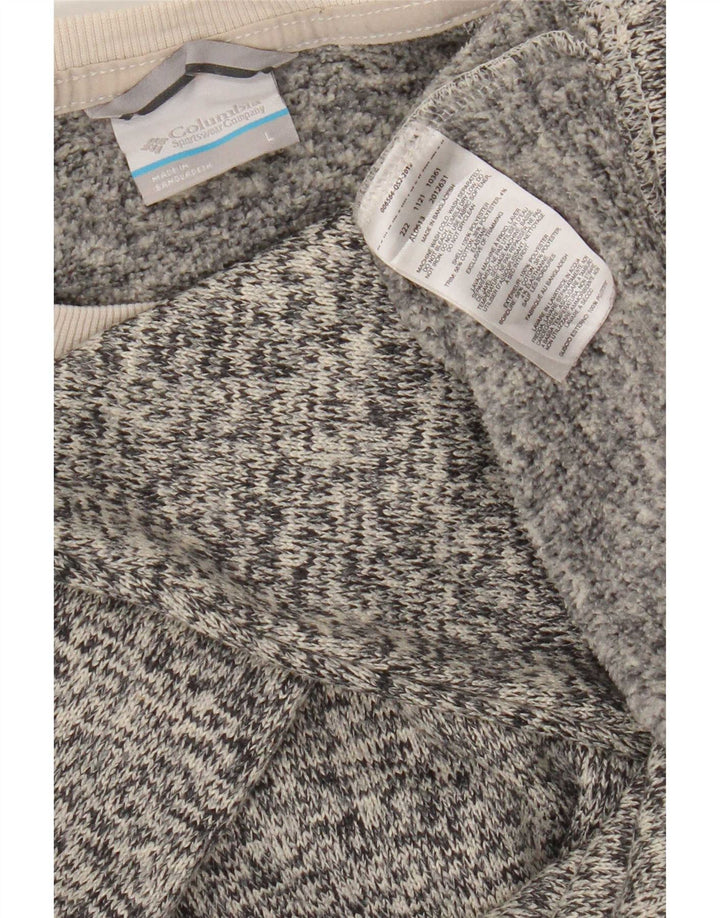 Columbia Damen Top Langarm UK 16 Large Grau geflecktes Polyester
