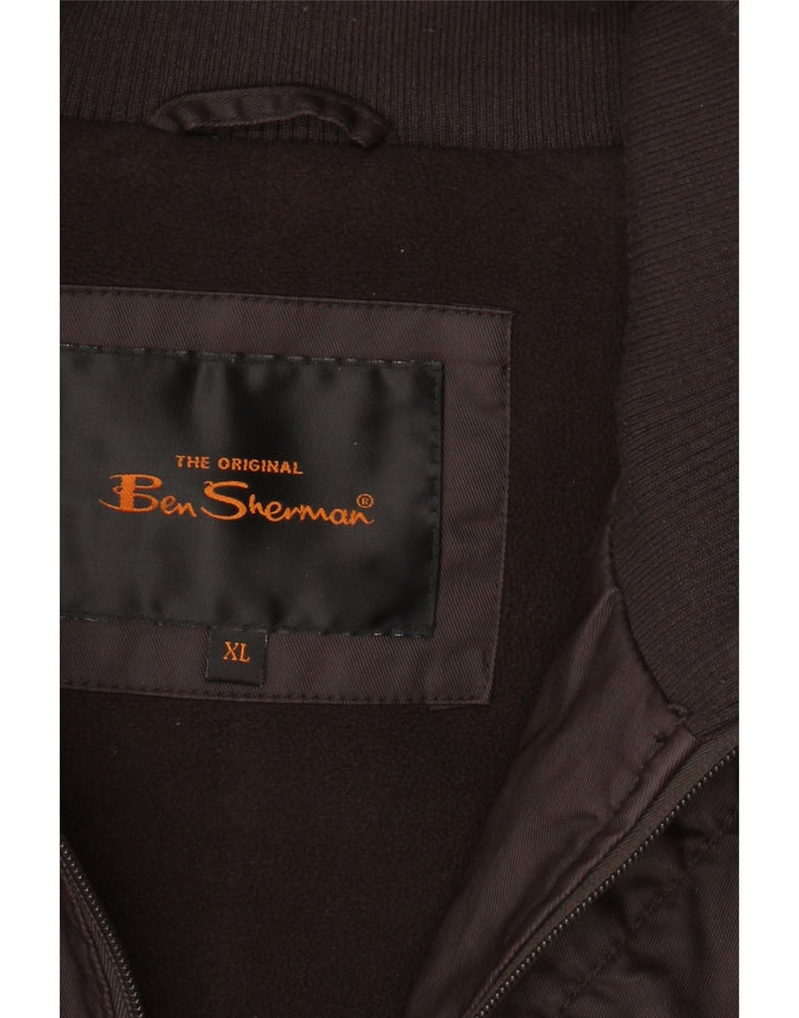 BEN SHERMAN Mens Bomber Jacket UK 42 XL Brown Cotton Vintage Ben Sherman and Second-Hand Ben Sherman from Messina Hembry 