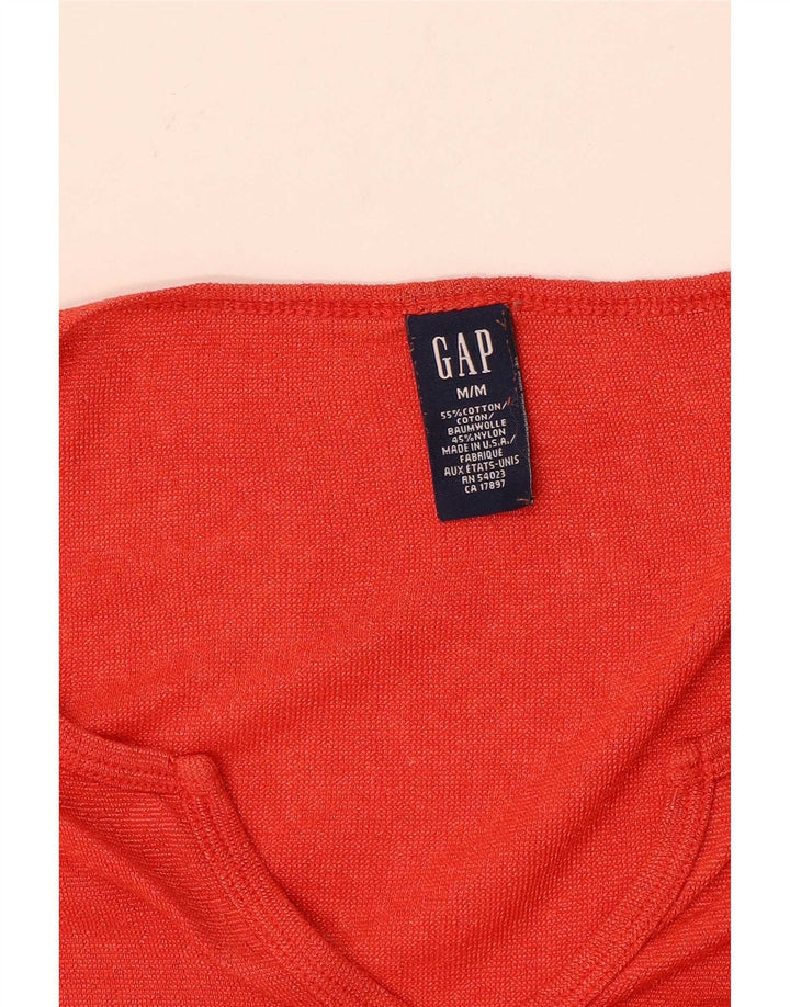 Gap Damen Top Langarm UK 12 Mittelorange Baumwolle