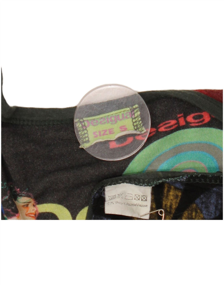 Desigual Womens Graphic Top Langarm UK 8 Small Mehrfarbige Viskose