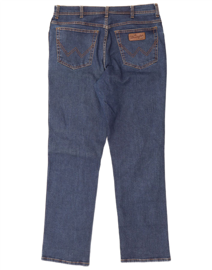 WRANGLER Herren Texas Stretch Straight Jeans W36 L34 Blaue Baumwolle