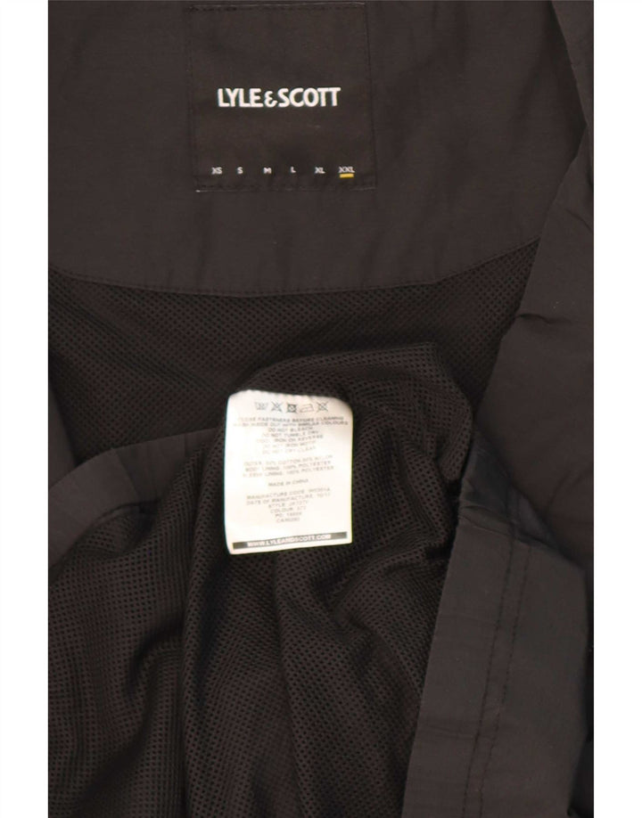 Lyle & Scott Herren Bomberjacke UK 44 2XL Schwarze Baumwolle
