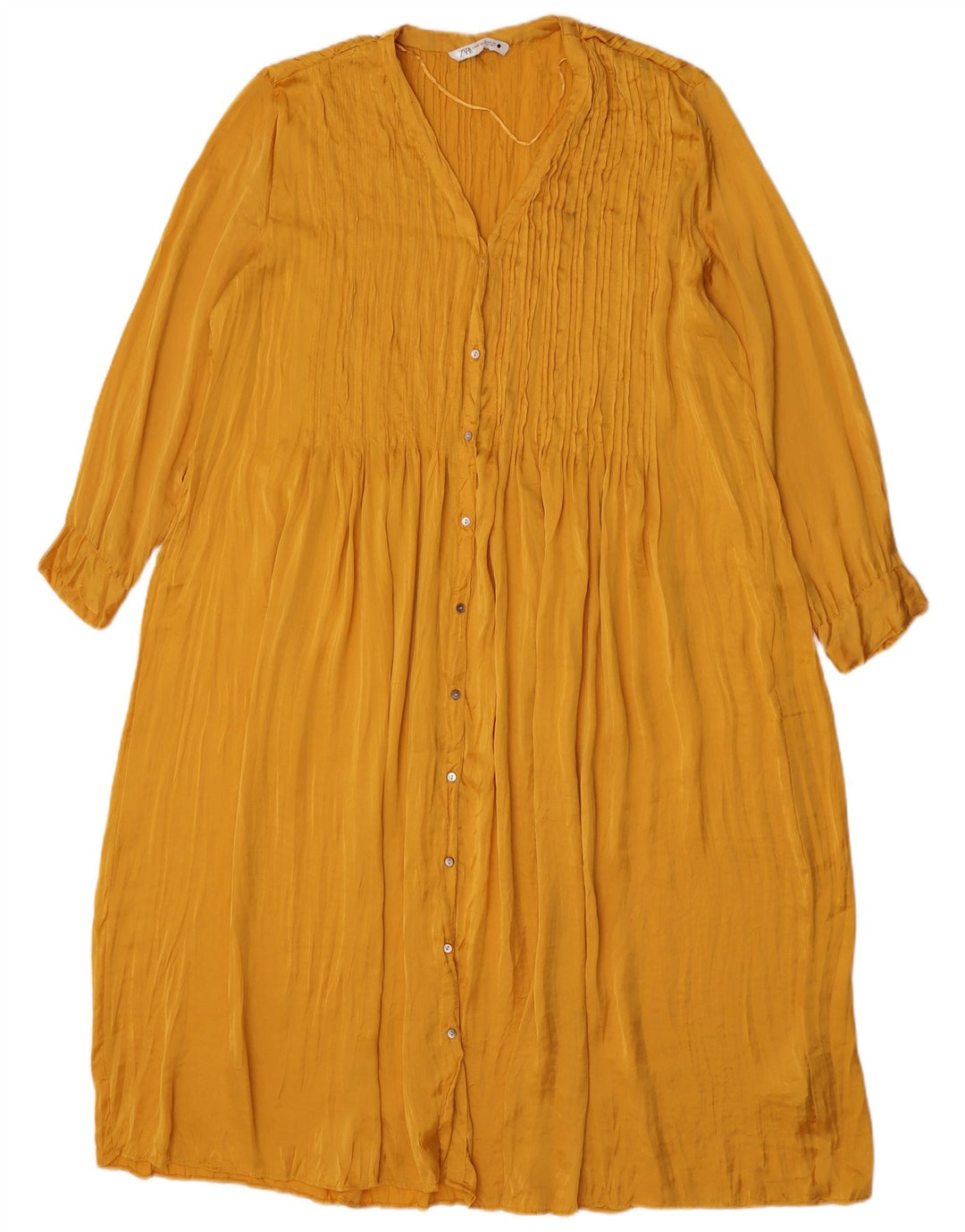 Zara Damen Hemdkleid UK 20 2XL Gelbes Polyester