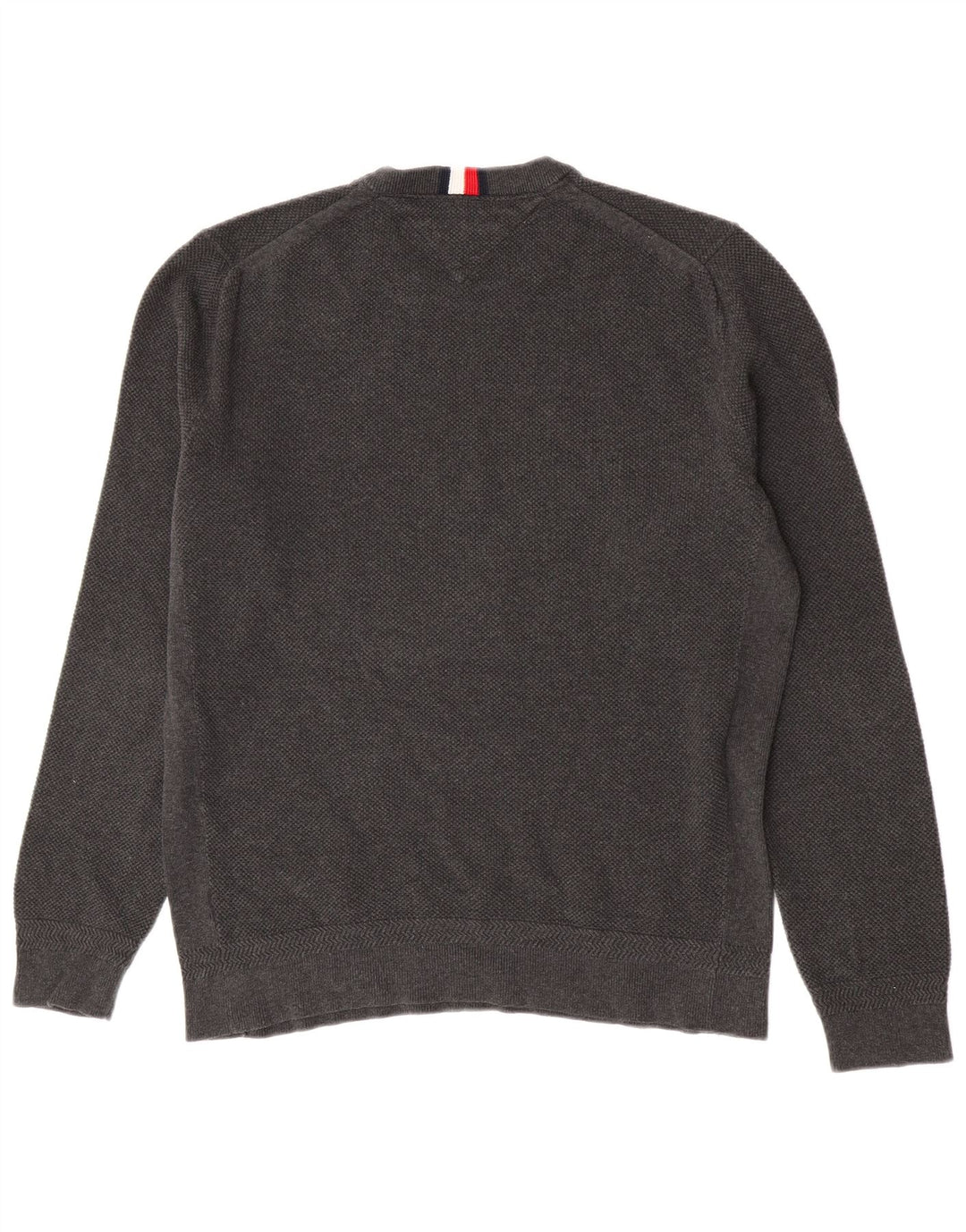 Tommy Hilfiger Herren-Pullover mit Rundhalsausschnitt, XL, graue Baumwolle