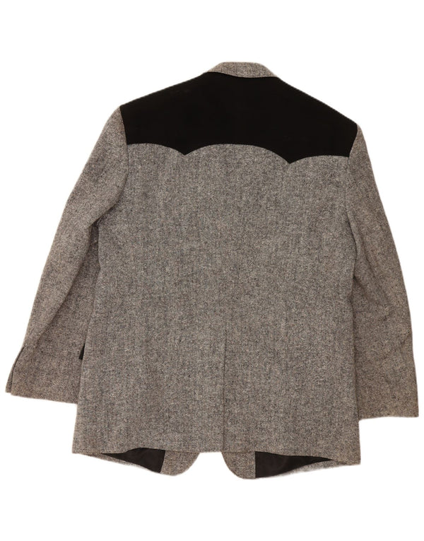 STOCKERPOINT Herren-Blazer mit 2 Knöpfen, UK 44, 2XL, graue Colourblock-Wolle