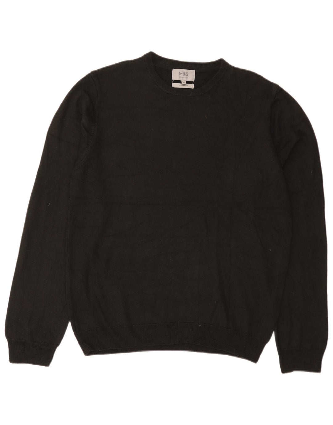Marks & Spencer Herren-Pullover mit Rundhalsausschnitt, Mittelschwarz, Acryl